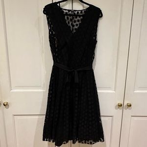Black Dotted Tulle Party Dress - 2X